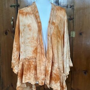 Tie-Dye Open Front Cardigan